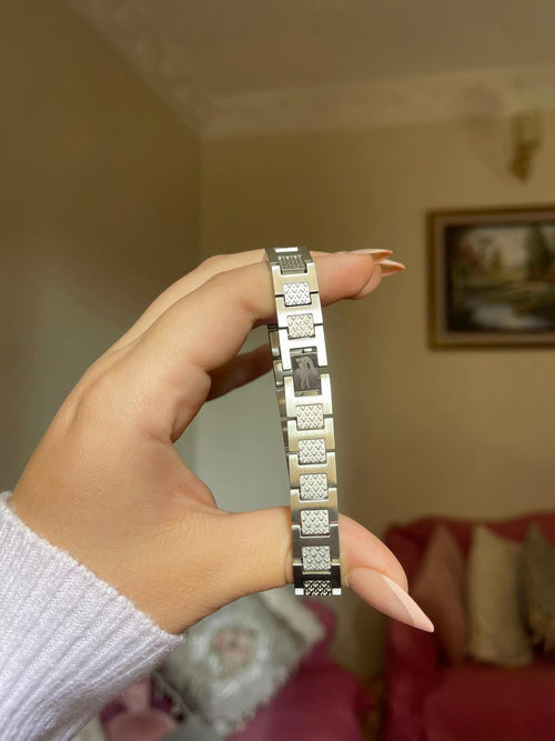 Bracelet Lacoste argenté - أسورة لاكوست فضية